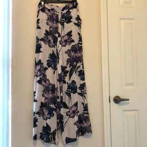 Floral wide legged pants